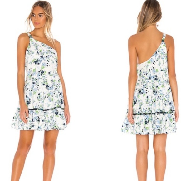 blue and green floral dress